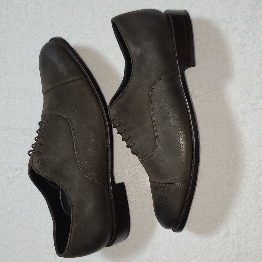 Thursday Boot Co Dark Olive Suede Executive  Dress Shoes Size 11.5